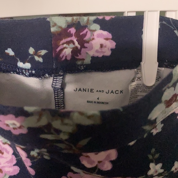 Girls’ 4T Janie and Jack Blue Floral Ponte Pants - Picture 7 of 7